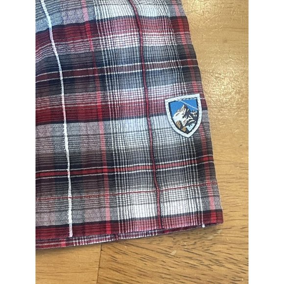 KUHL Button Up Shirt Mens Large‎ Red Plaid Short Sleeve - Picture 6 of 7